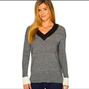 Smartwool V neck Akamina color block sweater